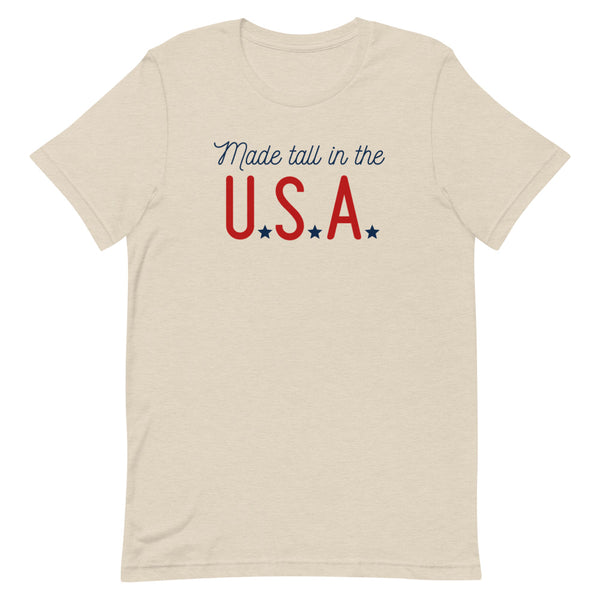 Made Tall in the U.S.A. t-shirt in Dust Heather.
