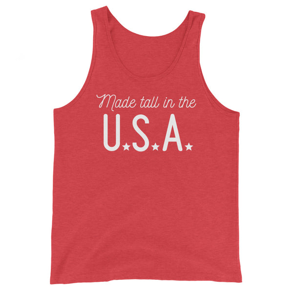 Made Tall In the USA tank top in Red Triblend.