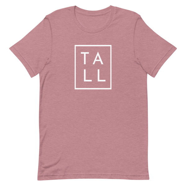 Block "TALL" graphic tee in Orchid Heather.