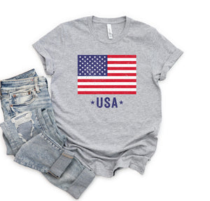 Patriotic USA flag youth t-shirt for the Fourth of July.