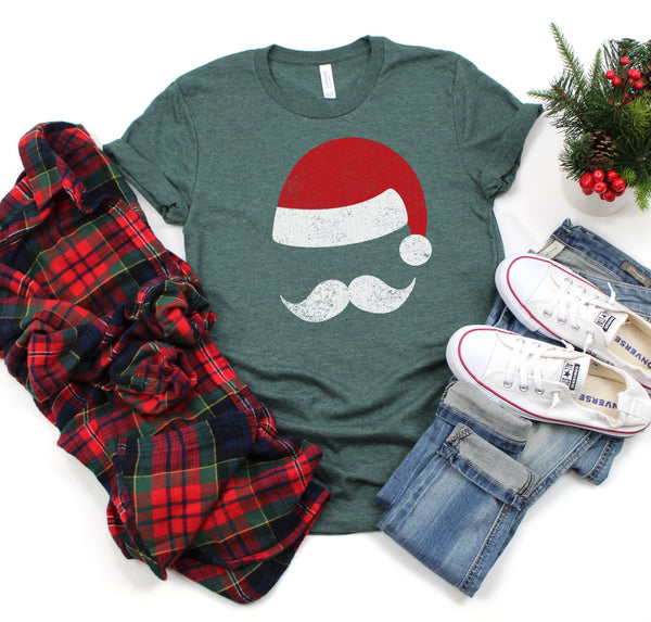 Santa Mustache Christmas shirt in a soft material and long lengths