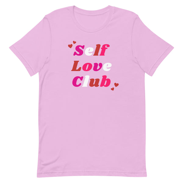 Self Love Club T-Shirt for Valentine's Day in Lilac.