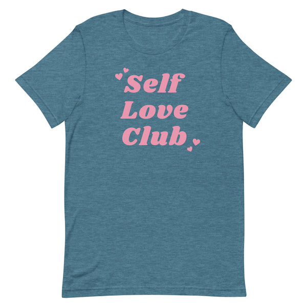 Self Love Club Tee Shirt in Deep Teal Heather.