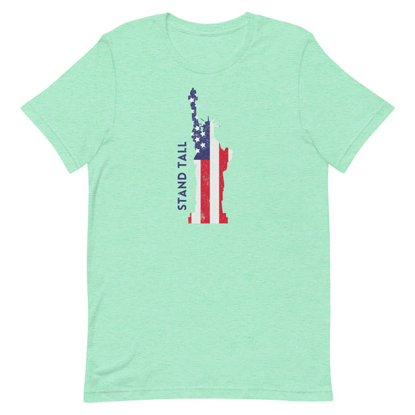 Stand Tall Lady Liberty T-Shirt in Mint Heather.