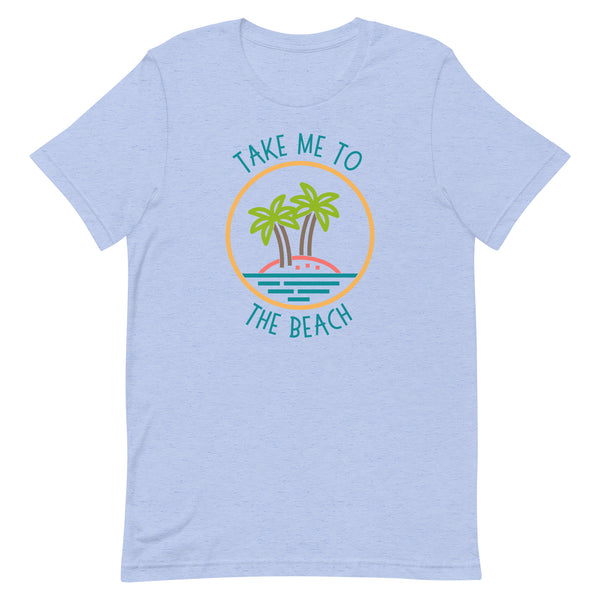 Take Me To The Beach T-Shirt for tall women in Blue Heather.
