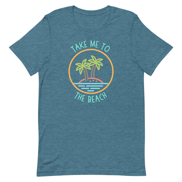 Take Me To The Beach T-Shirt for tall women in Deep Teal Heather.