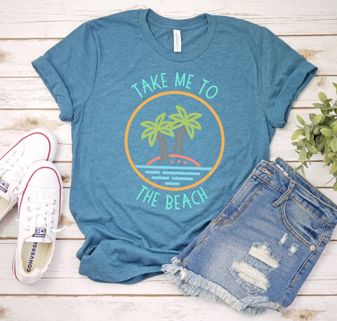 Tall women's beach t-shirt for summer vacation.