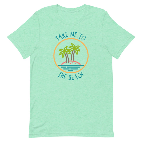 Take Me To The Beach T-Shirt for tall women in Mint Heather.