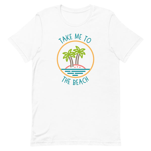 Take Me To The Beach T-Shirt for tall women in White.
