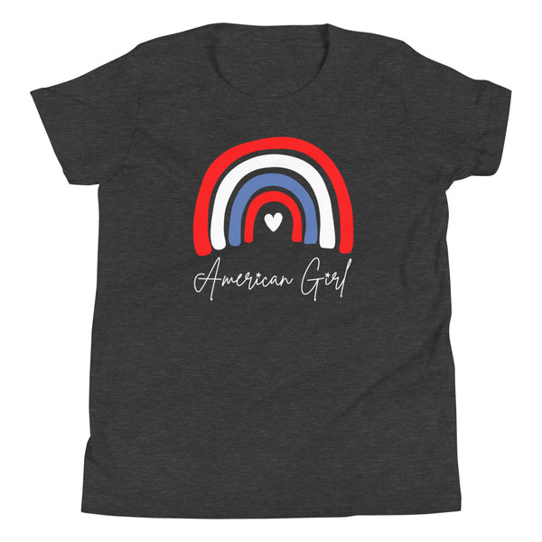American Girl T-Shirt for tall kids in Dark Grey Heather.
