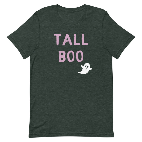 Tall Boo Ghost T-Shirt in Forest Heather.