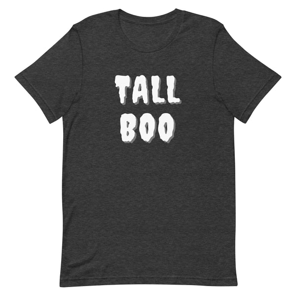 Tall Boo Halloween T-Shirt in Dark Grey Heather.
