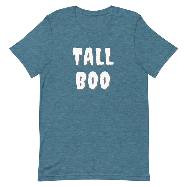Tall Boo Halloween T-Shirt in Deep Teal Heather.