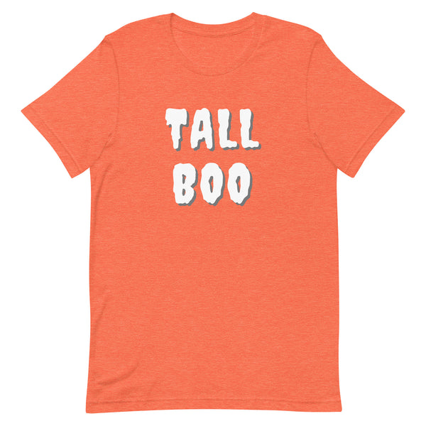 Tall Boo Halloween T-Shirt in Orange Heather.