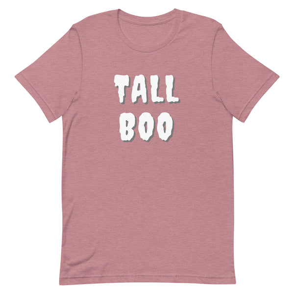 Tall Boo Halloween T-Shirt in Orchid Heather.
