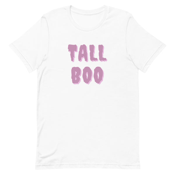 Tall Boo Halloween T-Shirt in White.