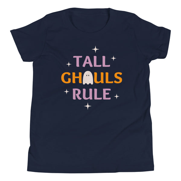 Tall Ghouls Rule girls Halloween t-shirt in Navy.