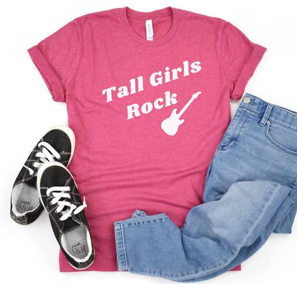 "Tall Girls Rock" graphic t-shirt for tall women.