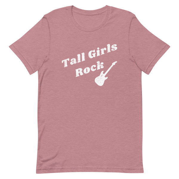 Tall Girls Rock Distressed T-Shirt in Orchid Heather.