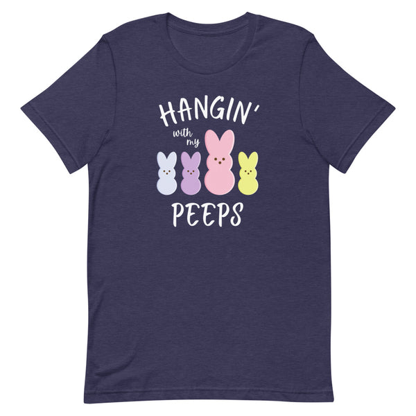 "Hangin' With My Peeps" shirt for Easter in Midnight Navy Heather.