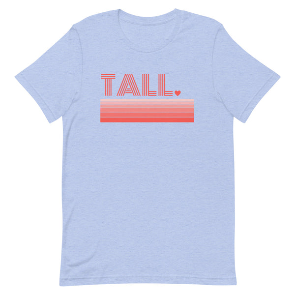 Tall Love Retro premium graphic t-shirt in Blue Heather.