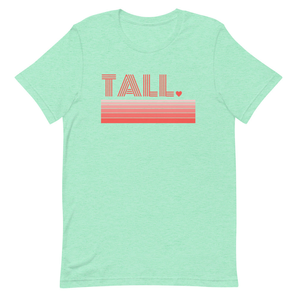 Tall Love Retro premium graphic t-shirt in Mint Heather.