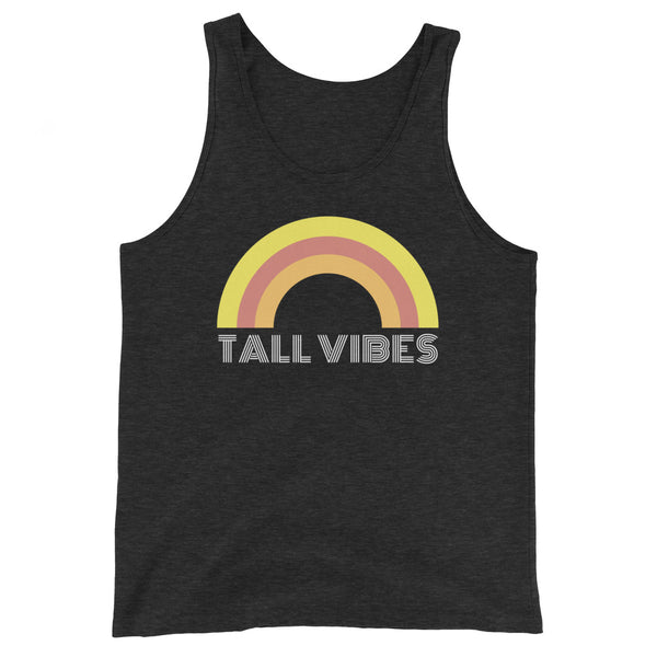 Tall Vibes tank top in Charcoal Black Triblend.