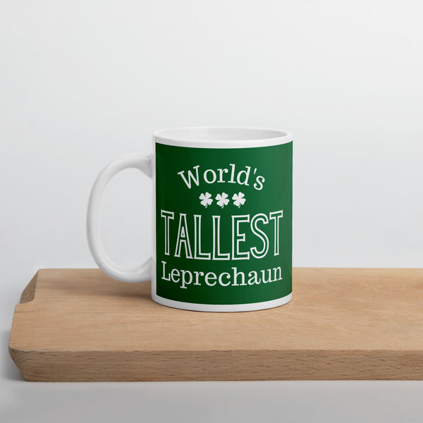 World's Tallest Leprechaun 11 oz St. Patrick's Day coffee mug.